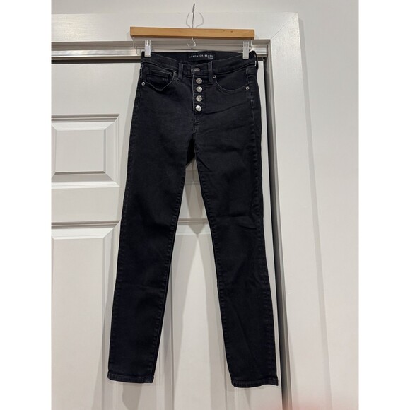 Veronica Beard Womens 26/2 Black Denim Debbie Skinny High Rise Jeans Button Fly - Picture 1 of 9